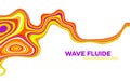 Modern poster with 80 s wave pattern. Abstract music pulse background. Trendy modern style. Rainbow color. Trendy