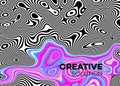 Modern poster with 80 s wave pattern. Abstract music pulse background. Trendy modern style. Rainbow color. Trendy