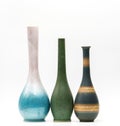 Modern pottery vases with beautiful patterns isolated