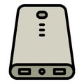 Modern power bank icon, outline style