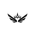 Modern Winged Crown Logo Vector Icon Royalty Free Stock Photo