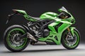 Modern powerful sports motorcycle on a colorful background. ai generative