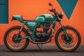 Modern powerful sports motorcycle on a colorful background. ai generative