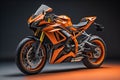Modern powerful super sports motorcycle on a dark background. generative ai