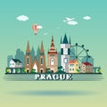 Modern Prague City Skyline Design. Czech Republic. Prague landscape