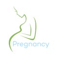 Modern Pregnancy logo. Vector illustration.