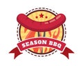 Modern Premium Tasty Barbecue Logo Badge Illustration