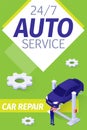 Modern Presentation Fulltime Car Service Poster