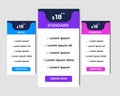 Modern pricing plans template elements vector. Isolated pricing or subscription plan for website or app. Pricing table compare web