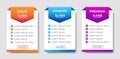 Modern pricing plans template elements vector. Isolated pricing or subscription plan for website or app. Pricing table compare web