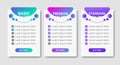 Modern pricing plans template elements vector. Isolated pricing or subscription plan for website or app. Pricing table compare web