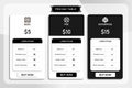 Modern Pricing Table UI Design Vector Royalty Free Stock Photo