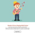 Modern prince singing with guitar Royalty Free Stock Photo