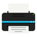 Modern Printer Flat Icon Isolated on White