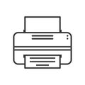 Modern Printer Outline Flat Icon on White