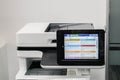 Modern printer screen in office for touch screen