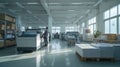 Modern Printing Facility with Advanced Equipment and Spacious Work Area for Efficient Production and Quality Services Royalty Free Stock Photo