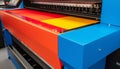 Modern printing press equipment in a factory working with precision generated by AI