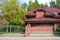 Modern private house with red brick and tile