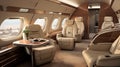 modern private jet interior Royalty Free Stock Photo