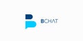 Modern and professional B chat logo design Royalty Free Stock Photo