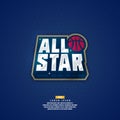 Modern professional basketball logo design. All star sign. Royalty Free Stock Photo