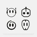 A modern, professional collection of robot-style user icons