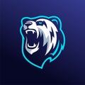 Modern professional grizzly bear logo for a sport team