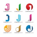 Modern professional J logo design for company logo set