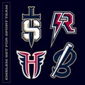 Modern professional letter emblems for sport teams. S R H B letter