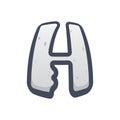 Modern professional logo H harm knife. Negative space knife in stone shape. Horor icon