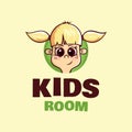 Modern professional logo kids room in yellow and green theme