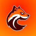 Modern professional logo for sport team. Fox mascot. Foxes, vector symbol on a dark background. Royalty Free Stock Photo