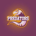 Modern professional logo for sport team. Raptor mascot. Predators vector symbol on a dark background.
