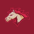 Modern professional logo for sport team. Wild horse mascot. Stallion vector symbol isolated on a dark background. Royalty Free Stock Photo