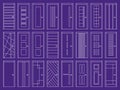 Modern professional set door pattern in purple theme Royalty Free Stock Photo