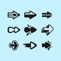 A modern professional set of icons with the image of arrows