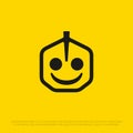 A modern professional set of icons with the image of robot smile