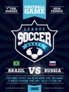 Modern professional sports flyer design with soccer league in blue theme