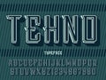 Modern professional vector 3d alphabet tehno. Custom typeface Royalty Free Stock Photo