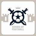 Modern professional vector emblem king of football for soccer team