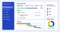 Modern Project Management Dashboard UI Design Royalty Free Stock Photo