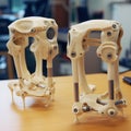 Modern prosthesis for leg amputees,knee joint model,AI generated