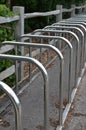 Modern public bicycle rack. Royalty Free Stock Photo