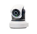 Modern public CCTV camera isolated on white Royalty Free Stock Photo