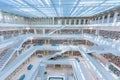 Modern Public City Library - STUTTGART, GERMANY - White interior with many white staircases. Beautiful mordern architecture Royalty Free Stock Photo