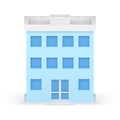 Modern public service building house with door entrance window front view 3d icon realistic vector