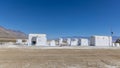 Modern pumping station at Owens lake in California against blue sky Royalty Free Stock Photo