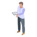Modern purchasing manager icon, isometric style