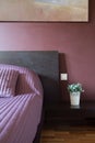 Modern purple bedroom Royalty Free Stock Photo